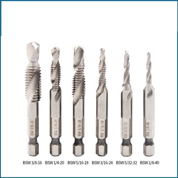 Hexagon Shank Composite Tap HSS Machine Tap Drilling Tap Chamfering Multifunctional Titanium Coated Spiral Tap Contain Cobalt - Image 2