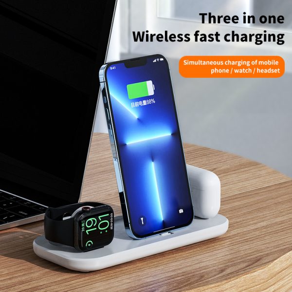 The New Three-In-One Wireless Charger Is Suitable For Apple Mobile Phone Headset Watch Charging Plug Charging Seat Source - Image 3