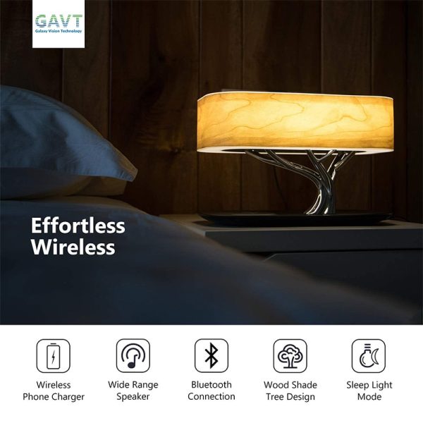 Modern led table lamp for bedroom dimmable bluetooth Speaker phone Charger wireless desk lamp bedside lamp table light tree lamp - Image 2