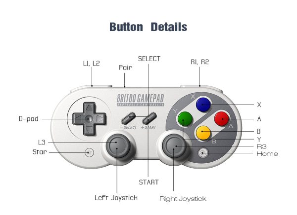 8Bitdo SN30 Pro/SF30 Pro Wireless Bluetooth Game Controller with Joystick for Windows Android macOS Steam Nintendo Switch - Image 2