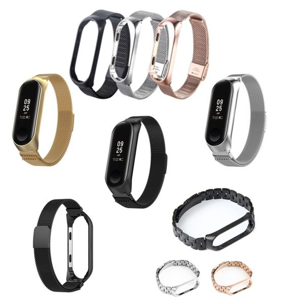 Applicable For Millet Bracelet 4 Ultra-Thin Metal Stainless Steel Strap Three Beads Replacement Wristband Steel Ball Belt - Image 2