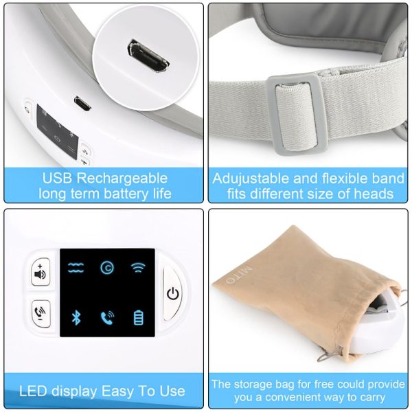 4D Smart Airbag Vibration Eye Massager Eye Care Instrumen Heating Bluetooth Music Relieves Fatigue And Dark Circles - Image 5