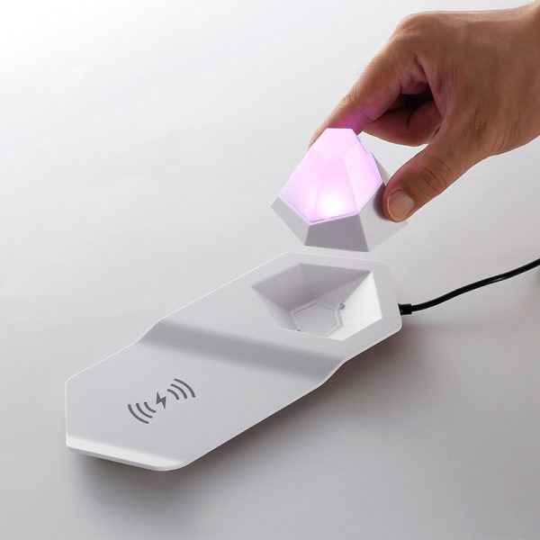 New Bedside Table Lamp Colorful Diamond Night Light Wireless Charger Multifunctional 2-In-1 Magnetic Atmosphere Lamp - Image 2