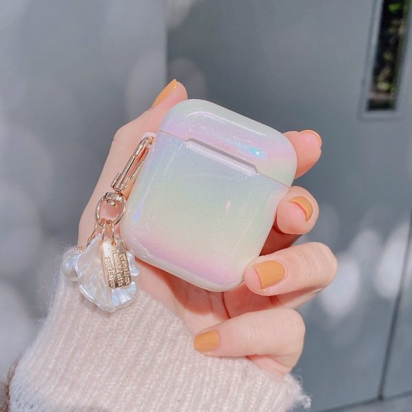 3D Love Pearl Shell Keychain Water Drop Rainbow Hard Headphone Earphone case for apple airpods 1 2 3 pro Wireless Headset cover - Image 7