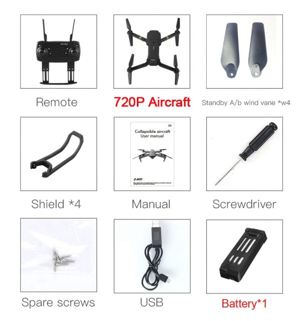 Eachine E58 WIFI FPV With Wide Angle HD 1080P/720P/480P Camera Hight Hold Mode Foldable Arm RC Quadcopter Drone X Pro RTF Dron - Image 9