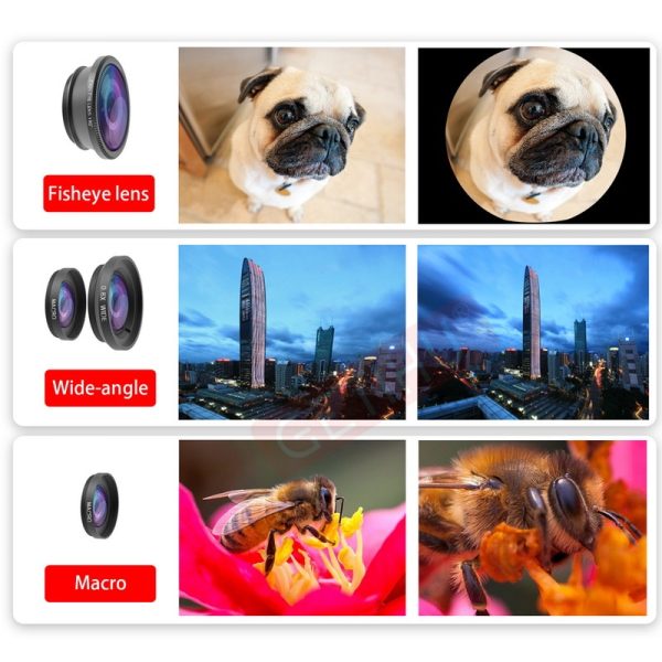 10 in 1 Kits 12x Zoom Telephoto Lens Fish eye Lens Wide Angle Macro Lenses Cell Phone Mobile Tripod - Image 6