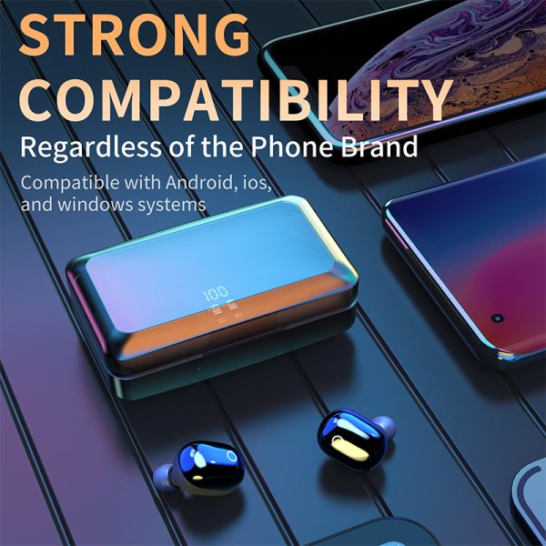 A10s Bluetooth Headset Binaural With Digital Display Binaural Binaural TWS With Power Bank Function 5.0 - Image 4