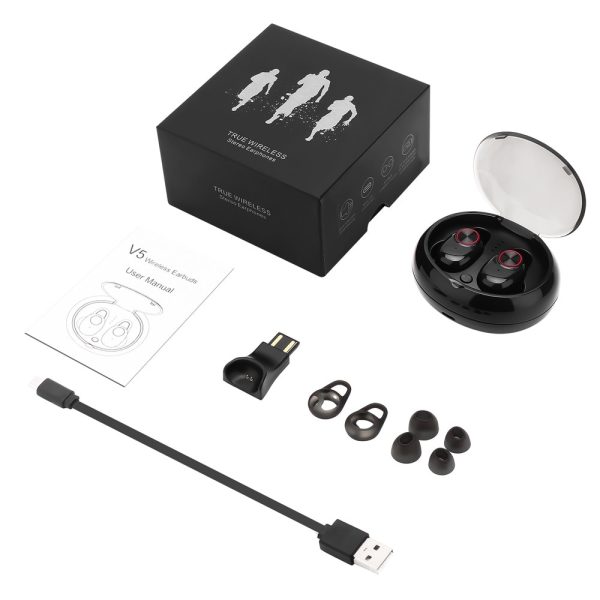 V5 TWS Bluetooth Headset True Wireless Earbus with QI-Enabled Wireless Charging Case IPX6 Waterproof Long Lasting 20 - Image 6