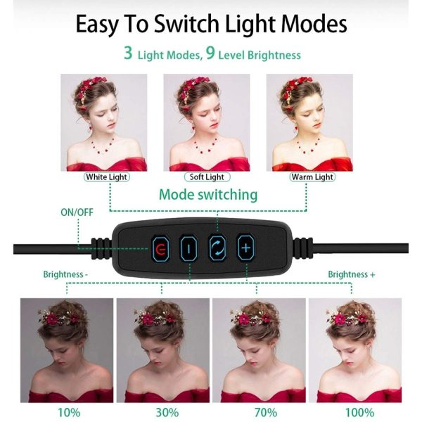 Video Youtube Fill Ring Light Lamp Live COOK 26CM Photography Lighting Phone Ringlight Tripod Stand Photo Led Selfie Bluetooth - Image 4