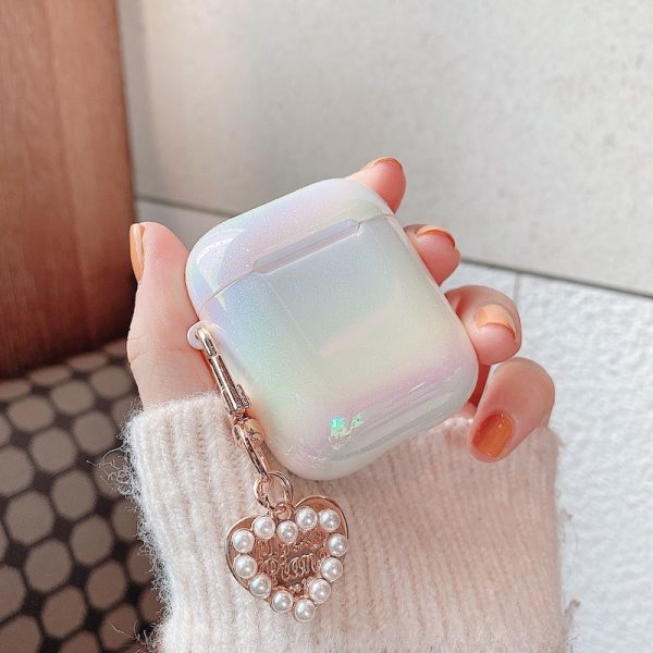3D Love Pearl Shell Keychain Water Drop Rainbow Hard Headphone Earphone case for apple airpods 1 2 3 pro Wireless Headset cover - Image 2