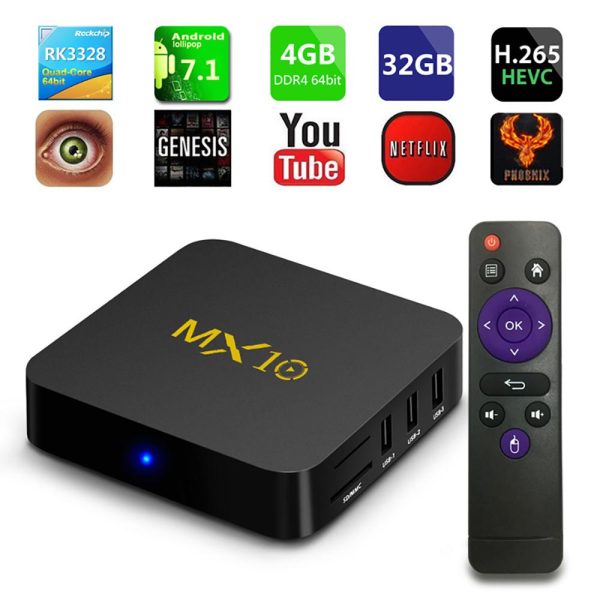 MX10 4GB DDR4 32GB eMMC Android 7.1 TV BOX - Image 2