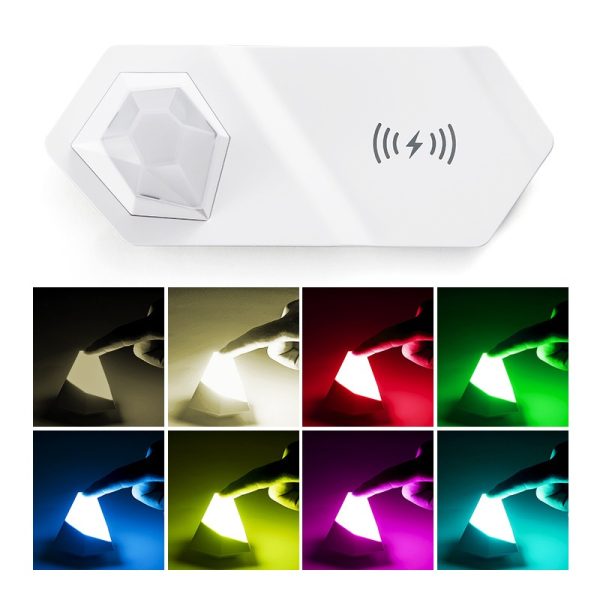 New Bedside Table Lamp Colorful Diamond Night Light Wireless Charger Multifunctional 2-In-1 Magnetic Atmosphere Lamp - Image 5