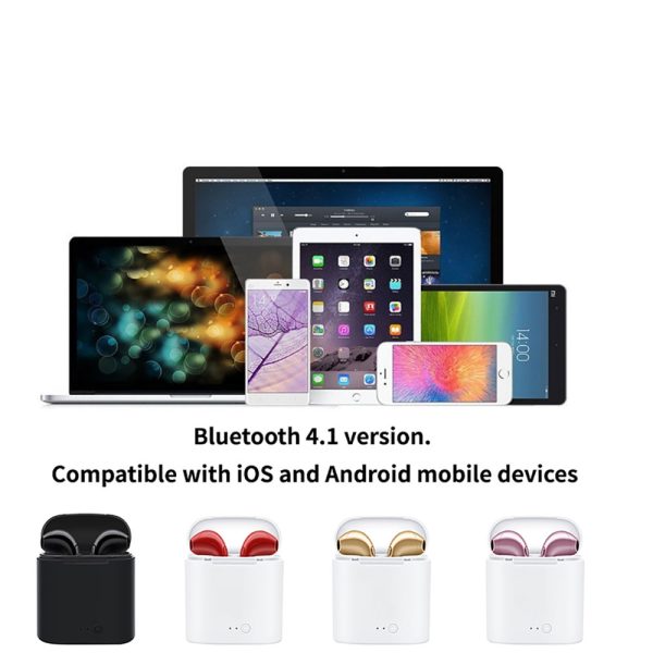 Wireless Bluetooth Earphone I7 TWS Earbuds Headphone Double Twins Stereo Music Headset For Apple ipad iPhone 6 i7 Xiaomi Huawei - Image 5