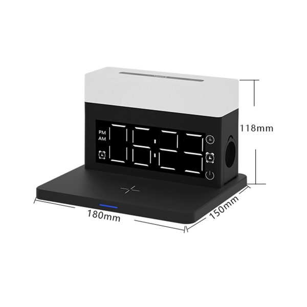 Multifunctional Wireless Charger 15W Fast Charge Desk Lamp Alarm Clock 6 in 1 for Apple Huawei - Image 5