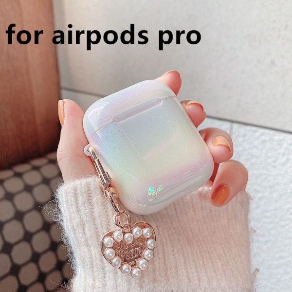 3D Love Pearl Shell Keychain Water Drop Rainbow Hard Headphone Earphone case for apple airpods 1 2 3 pro Wireless Headset cover - Image 9