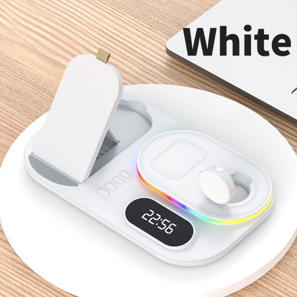 New Three-In-One Wireless Charger With Clock Fast Charging Rgb Atmosphere Light Multi-Function Wireless Charger For Mobile Phone - Image 7