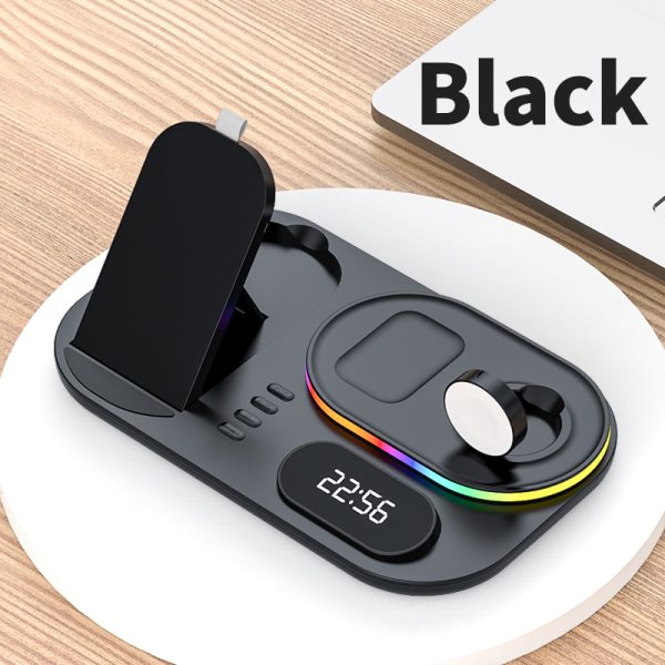 New Three-In-One Wireless Charger With Clock Fast Charging Rgb Atmosphere Light Multi-Function Wireless Charger For Mobile Phone - Image 6