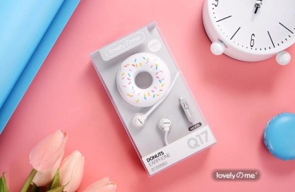Cute Earphones  Macarons Donut Cartoon Earphone Q17 White/Pink/Green/Blue/Black/Mint Green Portable Earplug - Image 7