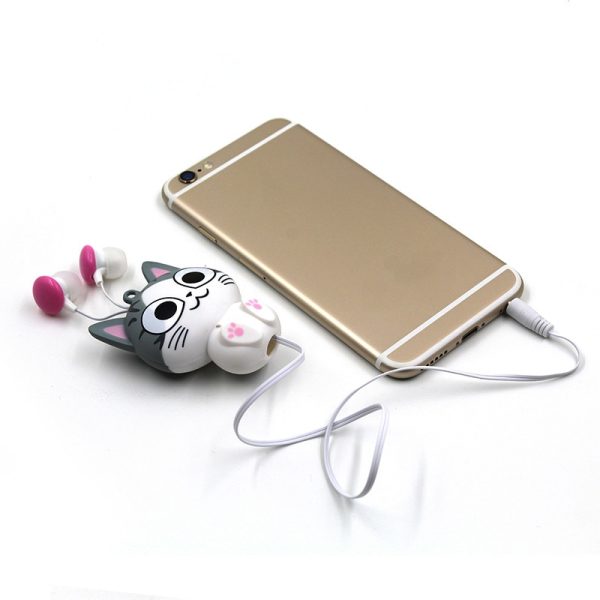 3.5 mm Wired Retractable In-Ear Headset Cartoon Cat/Panda Earpiece Clip Headset MP3 Headphone For iphone 6 6s 7s Samsung Xiaomi - Image 3