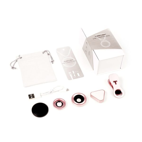 3 in 1 Phone Lens, LED Flish Light Lens For iphone SE X 8 7 6 6S Fish Eye Lens 0.4-0.6X Wide Angle+10X Macro Clip-on Lens - Image 6