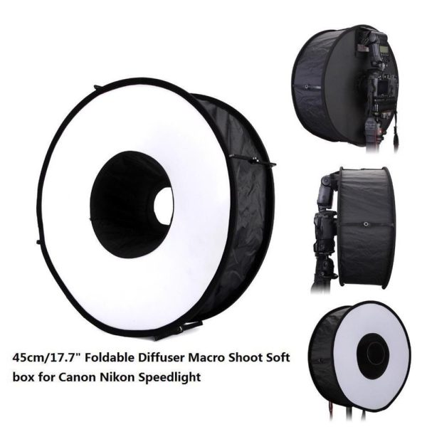 New Ring Softbox Flash Round Flash Softbox Foldable Soft Flash Diffuser Camera - Image 2