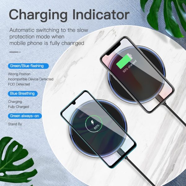 10W Qi Wireless Charger For iPhone X/XS Max XR 8 Plus Mirror Wireless Charging Pad For Samsung S9 S10+ Note 9 8 - Image 3