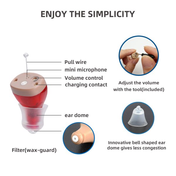 Elderly Hearing Aids Invisible Charging Hearing Aid CIC Sound Amplifier Accessories - Image 2