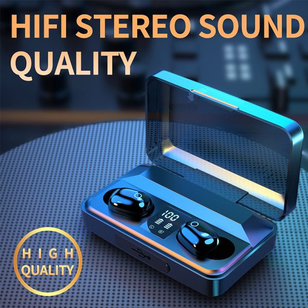 A10s Bluetooth Headset Binaural With Digital Display Binaural Binaural TWS With Power Bank Function 5.0 - Image 2