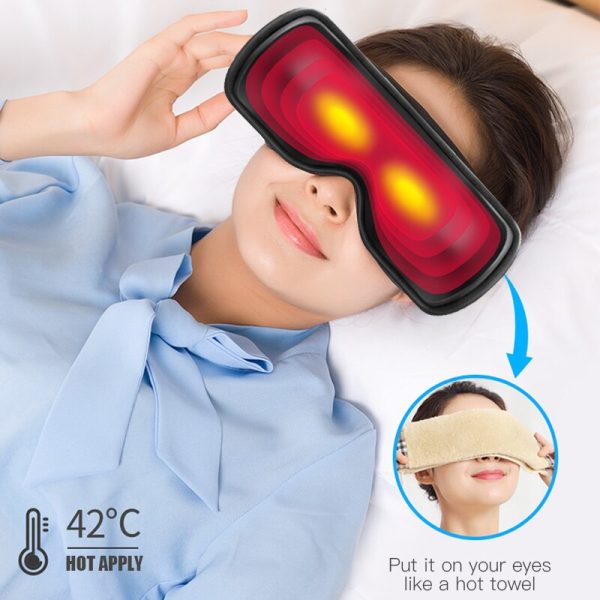 Charging Bluetooth Music Massager Hot Pack Eye Massager Electric  Anti-wrinkle Fatigue Breathable Cloth Massager Healthy Care - Image 3