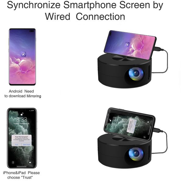 YT200 Home Projector Mini Portable Small Children's Mobile Phone Projection - Image 2