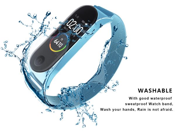 For Xiaomi Band 3 4 Lannis Strap With Millet Metal Frame Magnetic Adsorption Loop Stainless Steel Wristband Bracelet - Image 3