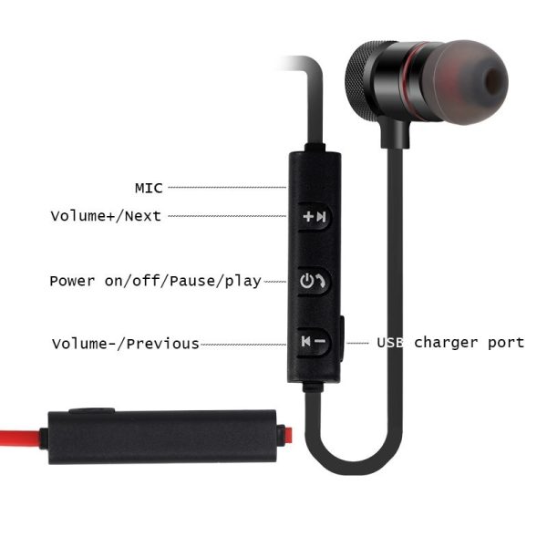 Wireless earphones Neckband Magnetic Sports 5.0 Bluetooth Earphone Stereo Earbuds Music Metal Headphones With Mic For All Phones - Image 6
