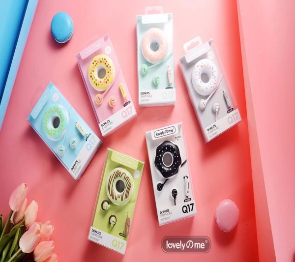 Cute Earphones  Macarons Donut Cartoon Earphone Q17 White/Pink/Green/Blue/Black/Mint Green Portable Earplug - Image 6