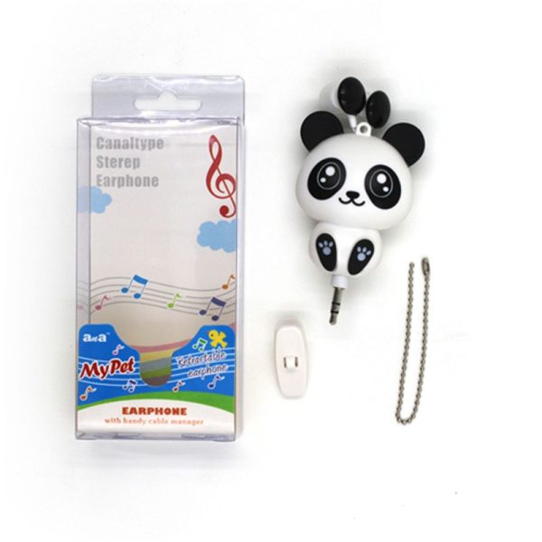 3.5 mm Wired Retractable In-Ear Headset Cartoon Cat/Panda Earpiece Clip Headset MP3 Headphone For iphone 6 6s 7s Samsung Xiaomi - Image 6
