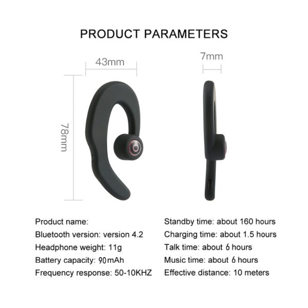 S2 Bluetooth Headphone Wireless Headset Bone Conduction Hook Earphone Sports earpiece With Mic for phone Music - Image 3