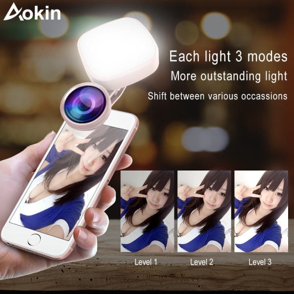 Selfie Ring Light with HD 3 in 1 Fisheye Wide Angle Macro Lens Flash Led Camera Phone Photography for iPhone Samsung Lens - Image 4