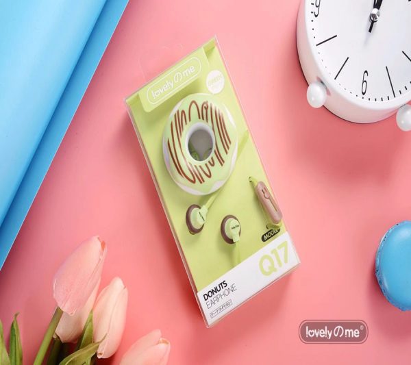 Cute Earphones  Macarons Donut Cartoon Earphone Q17 White/Pink/Green/Blue/Black/Mint Green Portable Earplug - Image 4