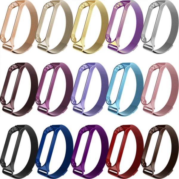 For Xiaomi Band 3 4 Lannis Strap With Millet Metal Frame Magnetic Adsorption Loop Stainless Steel Wristband Bracelet - Image 4