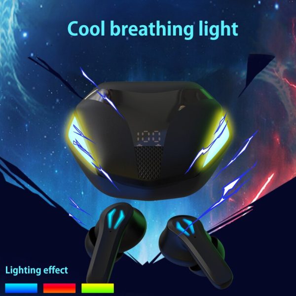 TWS Wireless Headphones Bluetooth Earphones Gaming Binaural Low Latency Digital Display Stereo Breathing Light Headset with Mic JS18 - Image 4