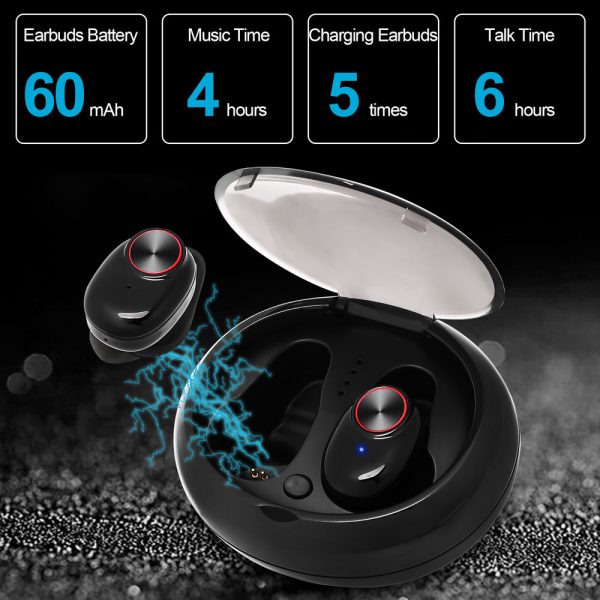 V5 TWS Bluetooth Headset True Wireless Earbus with QI-Enabled Wireless Charging Case IPX6 Waterproof Long Lasting 20 - Image 2