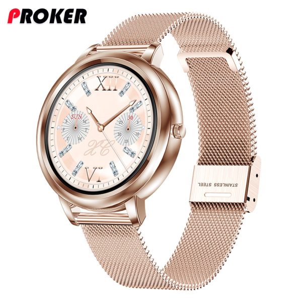 Proker Smart Watch Full Touch Control Round Screen Fashion Women Smartwatch Lady Health Tracking Watch For iOS Android - Image 3