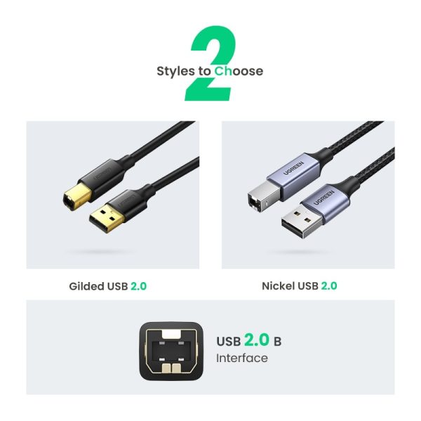 Ugreen USB Printer Cable USB Type B Male to A Male USB 3.0 2.0 Cable for Canon Epson HP ZJiang Label Printer DAC USB Printer - Image 5