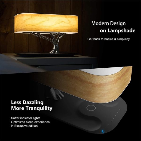 Modern led table lamp for bedroom dimmable bluetooth Speaker phone Charger wireless desk lamp bedside lamp table light tree lamp - Image 5