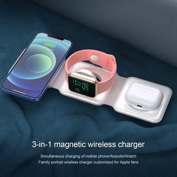 Magsafe15W Fast Charging Wireless Charging Three-In-One Folding Magnetic Wireless Charger For Apple Headset Watch - Image 3