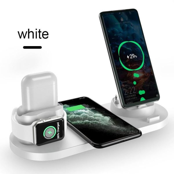 6 in 1 Wireless Charger Dock Station for iPhone/Android/Type-C USB Phones 10W Qi Fast Charging For Apple Watch AirPods Pro - Image 7