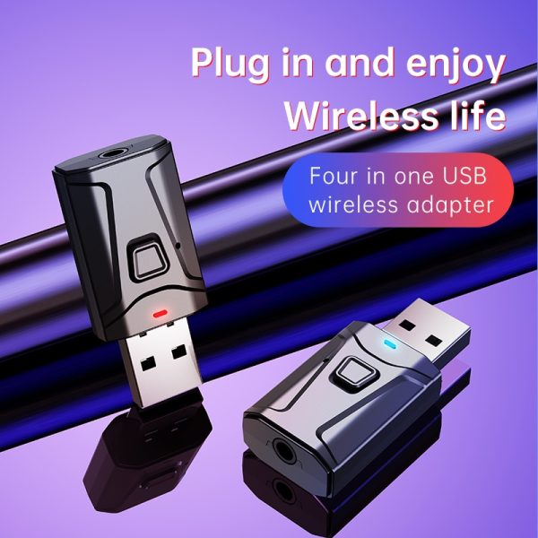 3 In 1 Bluetooth 5.0 Receiver wireless USB Adapter 3.5mm Audio Receiver/transmitter For TV PC Car AUX Speaker Plug And Play - Image 3