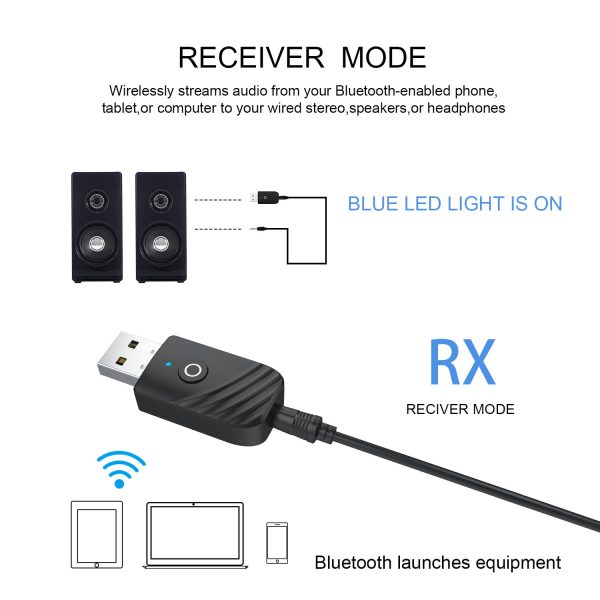 New 5.0 Bluetooth Audio Receiver Transmitter Three in One USB Adapter TV Computer Car SY319 - Image 4