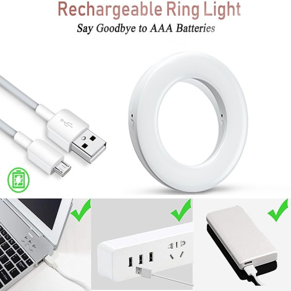Updated 3200K-6500K 40 LED Lamps Selfie Ring Light for iPhone Andriod Smartphone Vlog Ring Light Selfie Fill Light Chargeable - Image 3
