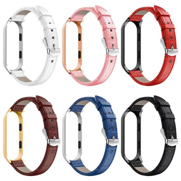 Yiwa For Millet Mi-band 3/4 PU Wrist Band Bracelet Strap+Metal Case Millet 3 Wrist Strap Protection