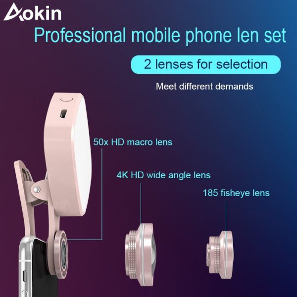 Selfie Ring Light with HD 3 in 1 Fisheye Wide Angle Macro Lens Flash Led Camera Phone Photography for iPhone Samsung Lens - Image 3
